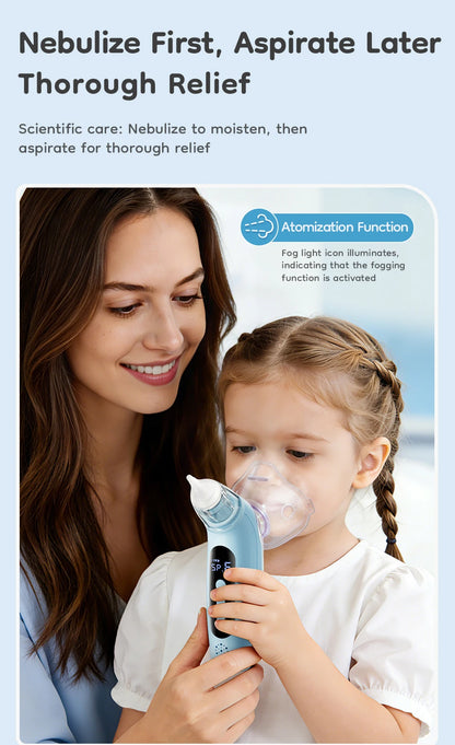 MAMIJOY U95 Aspiratore nasale elettrico per bambini e funzione nebulizzatore 6 modalità di aspirazione e nebulizzatore musicale per bambini e pulitore nasale
