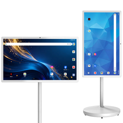 Coolita, TV da terra con schermo touchscreen intelligente da 32 pollici, risoluzione 1080P, sistema operativo Android 15, certificazione Google, batteria da 8000 mAh, schermo girevole, altoparlanti da 10 W x 4.
