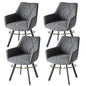 EGOONM 2/4PCS Sedie da pranzo moderne girevoli con braccioli, sedie imbottite in tessuto, 360 °   Sedie Girevoli con Gambe in Metallo