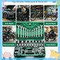 Set di utensili francesi da 46 pezzi con cricchetto da 1/4 di pollice, kit di chiavi a cricchetto combinato per riparazioni auto e manutenzione domestica.