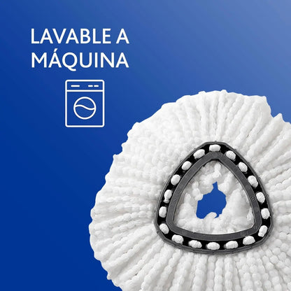 3 Pezzi Vileda Mocio Turbo Refill 100% Microfibra – Ricambio Fiocco Turbo – Lavabile a 30°C – Compatibile Turbo / Turbo Smart / Easy Wring & Clean
