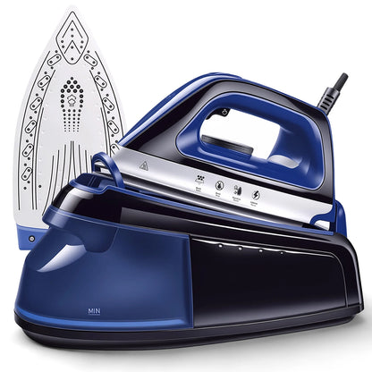 Ferro da stiro a vapore da 2400 W con serbatoio da 1 litro e piastra in ceramica, capacità di emissione di vapore verticale di 40-60 g/min, 360 °   Cavo Girevole per Uso Domestico/Alberghiero