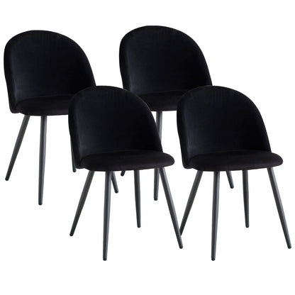 Un Set di 4 sedie da pranzo nordiche da cucina camera da letto comò in velluto Party sedie da pranzo di lusso moderne Design mobili per la casa unici