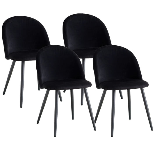 Un Set di 4 sedie da pranzo nordiche da cucina camera da letto comò in velluto Party sedie da pranzo di lusso moderne Design mobili per la casa unici