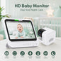 Monitor per bambini intelligente da 7 pollici con telecamera PTZ avanzata, zoom, sensore di temperatura, funzione di ninna nanna rilassante, visione notturna e audio bidirezionale. Offre una sorveglianza affidabile per la sic