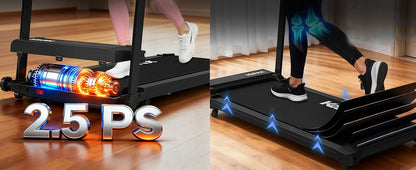 Tapis Roulant Kehot per Casa 1-12Km/H 8% Inclinazione App Bluetooth 12 Programmi di Allenamento Tapis Roulant Pieghevole per Palestra Domestica