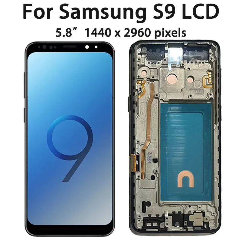 Display LCD touchscreen con telaio per Samsung S8 G950 G950F SM-G950FD e Samsung S9 G960 SM-G960F, nuovo e testato al 100%.