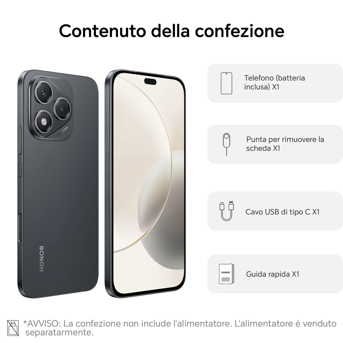 HONOR 400 Lite Smartphone 5G Dual SIM NFC, 108MP con pulsante AI telefono Android 15 , 6.7 pollici AMOLED Eye-Care Display , 5230 mAh,IP64&SGS, Velvet Black [Versione italiana]