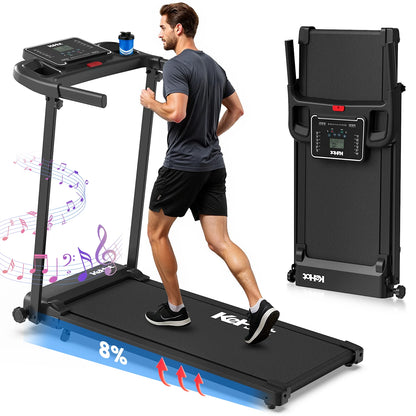 Tapis Roulant Kehot per Casa 1-12Km/H 8% Inclinazione App Bluetooth 12 Programmi di Allenamento Tapis Roulant Pieghevole per Palestra Domestica
