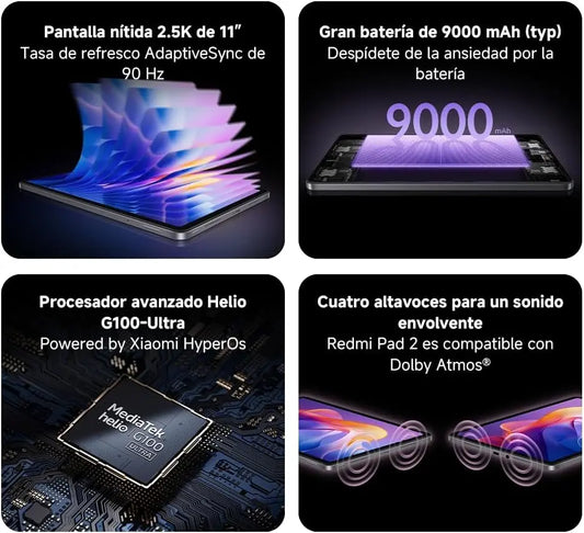 Xiaomi Redmi Pad 2 Wi-Fi 11" – Display 2,5K 90 Hz