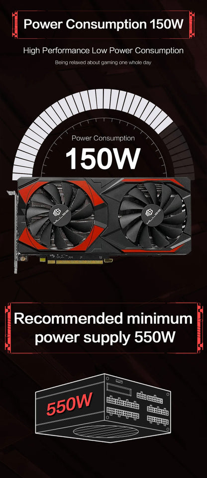 Scheda Grafica da Gaming MLLSE RX 5600 XT 6GB, 192bit GDDR6, 8pin PCI-E 4.0, GPU AMD Radeon per Giochi, Scheda Video Desktop RX 5600XT 6GB