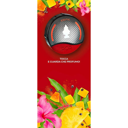 Confezione da 6 o 12 Arbre Magique POP Exotic, profumatori auto solidi, fragranza fresca e fruttata, formato scorta per auto, furgone, armadio e piccoli ambienti