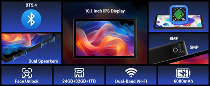 Kb1001L 10.1" HD 800*1280 Android 16 |     20GB di RAM (3+17GB) + 64GB di ROM, processore A333, batteria da 5000mAh, Type-C 5V 2A |     Set completo: tastiera, mouse, astuccio per penne, cuffie, disponibile in magazzin