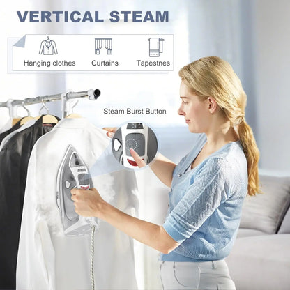 Ferro da stiro a vapore da 1600 W per vestiti con base antiaderente e riscaldamento rapido