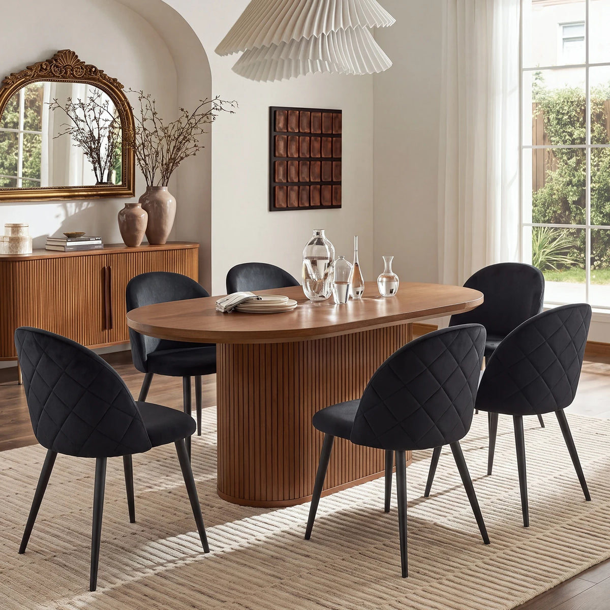 Un Set di 4 sedie da pranzo nordiche da cucina camera da letto comò in velluto Party sedie da pranzo di lusso moderne Design mobili per la casa unici