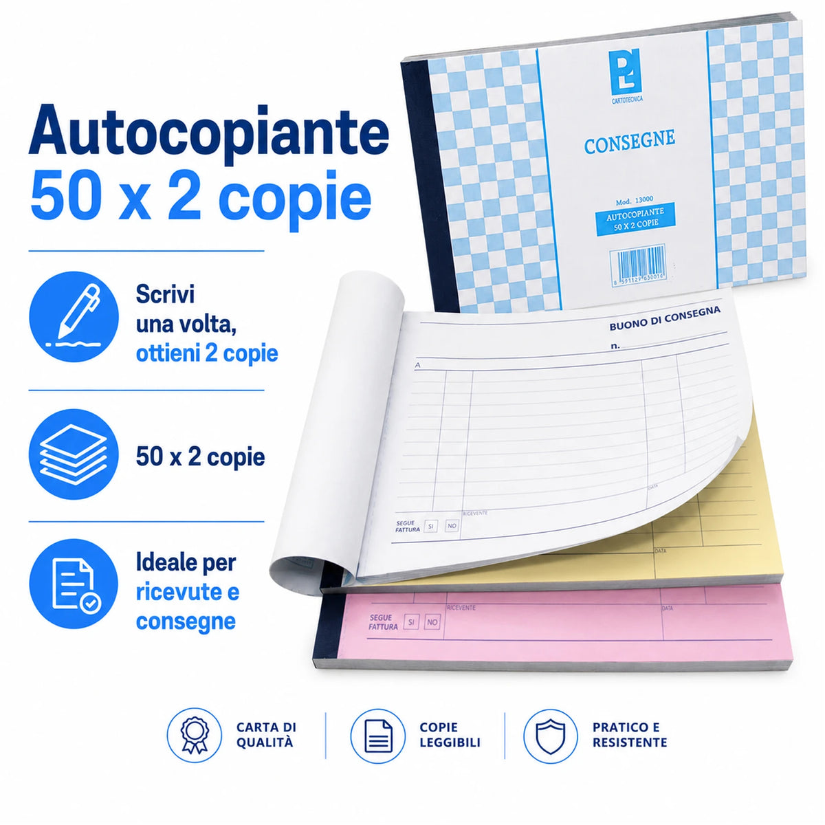 Confezione da 10 blocchi buono consegne Picarta, moduli per consegne, ricevute, magazzino, ufficio e attività commerciali