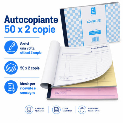 Confezione da 10 blocchi buono consegne Picarta, moduli per consegne, ricevute, magazzino, ufficio e attività commerciali
