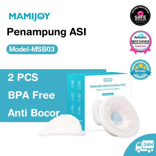 MAMIJOY Silicone 2 Pezzi Breastpad Saver Shield Collettore di Latte Materno Senza BPA Penampung ASI