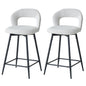 EGOONM Set da 2/4 sgabelli da bar girevoli in lino con schienale aperto e poggiapiedi, sedie da bar moderne imbottite per isola cucina, gambe in metallo nero