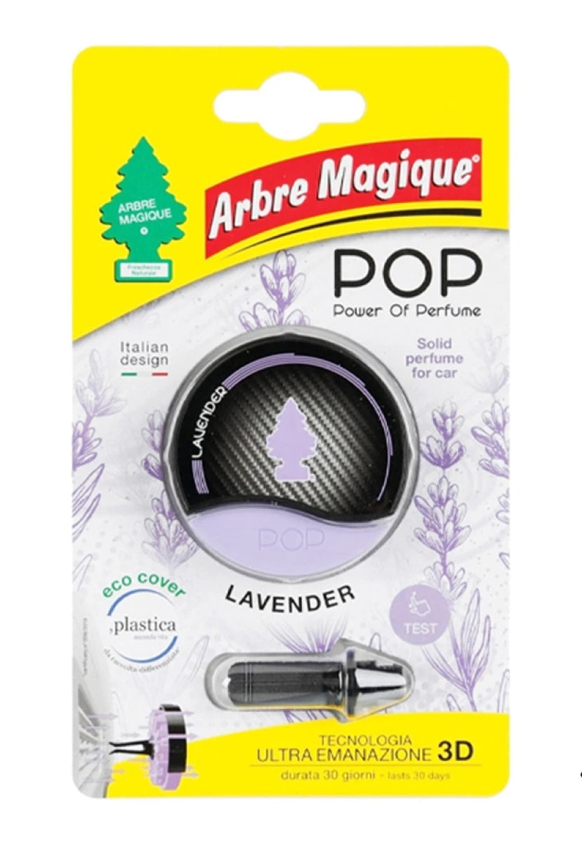 Confezione da 6 o 12 Arbre Magique POP Lavanda, profumatori auto solidi, fragranza decisa e fresca, formato scorta per auto, furgone, armadio e piccoli ambienti