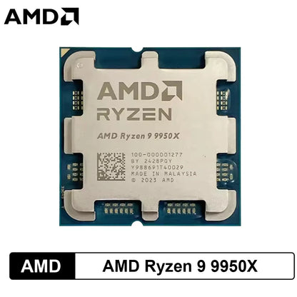 CPU Desktop AMD Ryzen 9 9950X 16-Core 32T 5.7GHz Max Boost 64MB L3 Cache Socket AM5 DDR5 170W TDP Serie 9000 Senza Ventola