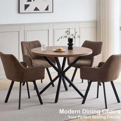 EGOONM 2/4PCS Sedie da pranzo moderne girevoli con braccioli, sedie imbottite in tessuto, 360 °   Sedie Girevoli con Gambe in Metallo