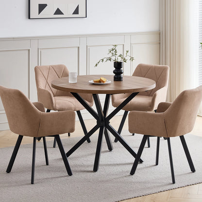 EGOONM 2/4PCS Sedie da pranzo moderne girevoli con braccioli, sedie imbottite in tessuto, 360 °   Sedie Girevoli con Gambe in Metallo