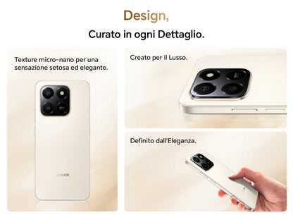 HONOR 400 Smart 4G Smartphone, Display 6.77" 120Hz, Batteria 6500mAh Doppia Cella, Fotocamera AI 108MP, Certificazione SGS 5 Stelle, Resistenza IP65, NFC, Dual SIM, Android 15