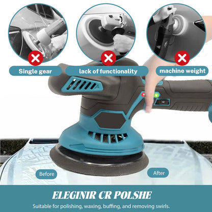    Lucidatrice elettrica portatile a 6 velocità, senza fili, per auto, con batteria Makita 21V
