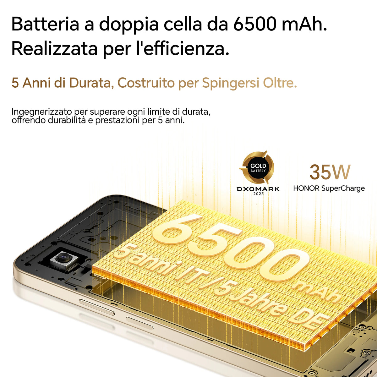 HONOR 400 Smart 4G Smartphone, Display 6.77" 120Hz, Batteria 6500mAh Doppia Cella, Fotocamera AI 108MP, Certificazione SGS 5 Stelle, Resistenza IP65, NFC, Dual SIM, Android 15
