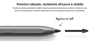 HONOR CHOICE penna per HONOR Pad 10/9/X9a, ad alta sensibilità, Palm Rejection, penna touch per tablet con rilevamento dell'inclinazione, penna capacitiva con 1 punta di ricambio