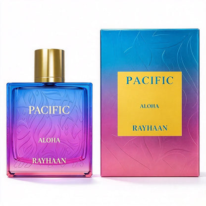 Profumo Rayhaan Pacific Aloha, 100 ml, fragranza fresca di fiori e frutta marina, profumo persistente, adatto a qualsiasi occasione.