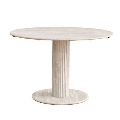 Tavolo da pranzo rotondo in stile nordico, tavolo da pranzo moderno per cucina domestica in legno massello, adatto per 4-6 persone, diametro 115 cm