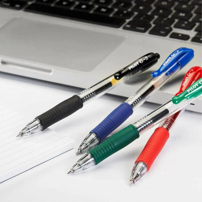 Confezione da 12 penne Pilot G2 Gel Ink nere, roller ball con punta fine, penne gel per scuola, ufficio, appunti, documenti e uso quotidiano