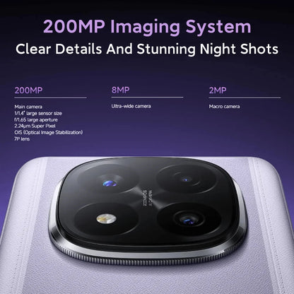 Xiaomi Redmi Note 14 Pro Plus 5G Versione Globale Smartphone NFC Snapdragon ® Schermo 7s Gen 3 AMOLED da 1,5K pollici 120Hz fotocamera 200 MP batteria