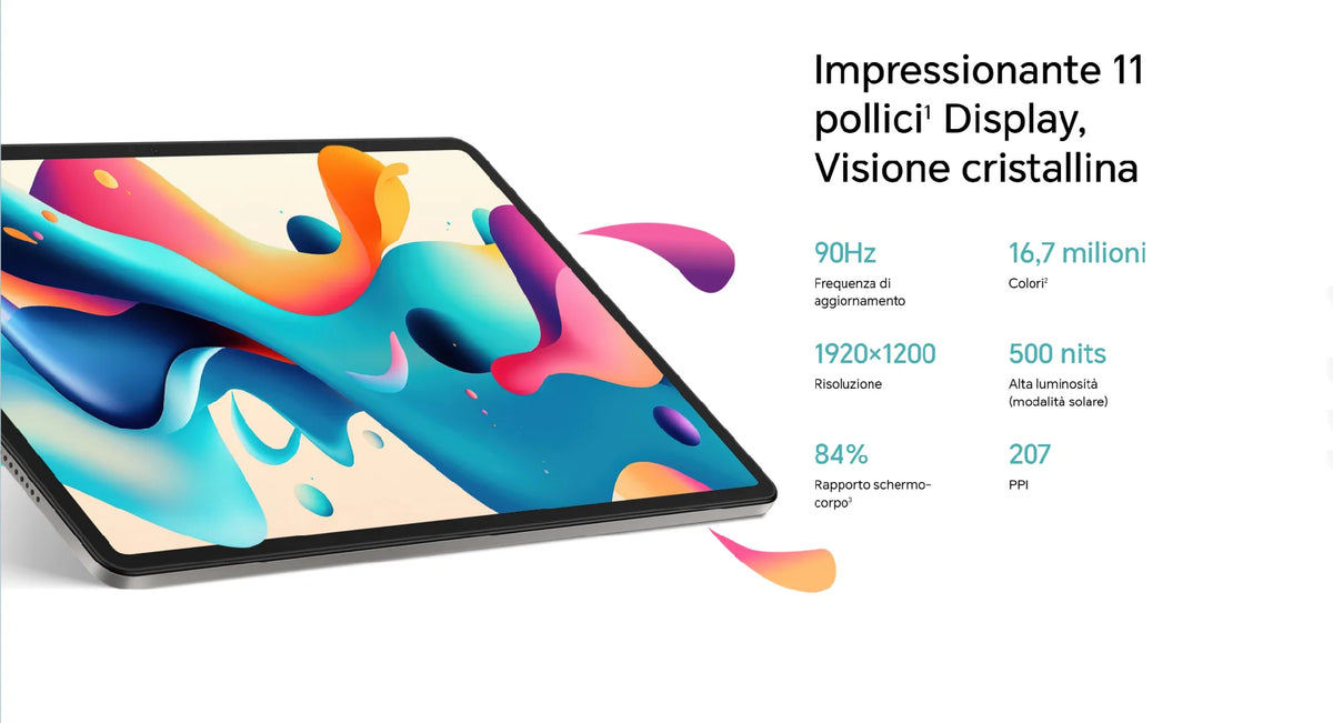 HONOR Pad X8b, tablet versione UE, batteria da 10.100 mAh, display HONOR Eye Comfort FullView da 11 pollici, chipset Snapdragon a 6 nm, struttura in metallo resistente, tablet Android