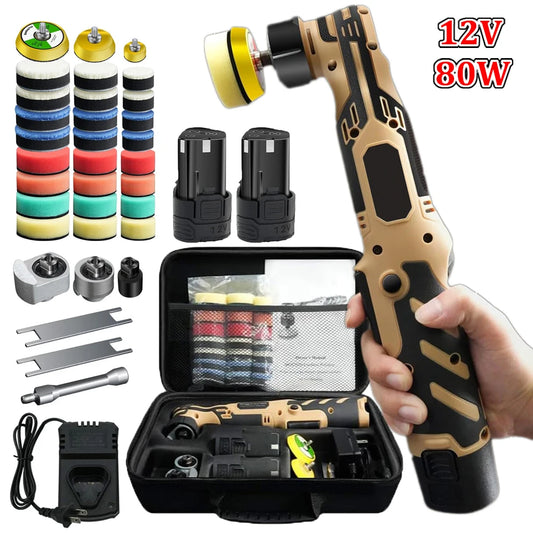 80W 12V Mini Car Lucidatore Cordless Multi Lucidatore Auto Buffer Lucidatore 6 Velocità 3 Alberi Strumento di Dettagli Auto Con 2 Pz Batteria