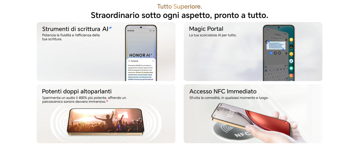 HONOR Magic8 Lite Smartphone 5G, Tripla Resistenza-IP69K, 7500 mAh, Fotocamera AI 108 MP con OIS, Display AMOLED da 6.79 Pollici Cellulari, AI Intelligente, Dual SIM, NFC