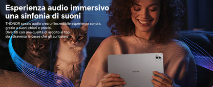HONOR Pad 10 da 12,1 pollici, 120 Hz, display HONOR Eye Comfort da 2,5K, 8 GB/256 GB, Wi-Fi, batteria da 10.100 mAh, processore Snapdragon 7 Gen 3 a 4 nm, efficienza AI, 6 altoparlanti, Android 15, grigio