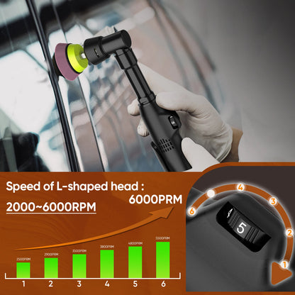 Mini lucidatrice per auto senza fili 12V 2000mAh, macchina per lucidatura di micro-graffi RO/DA, velocità regolabile, 2 batterie