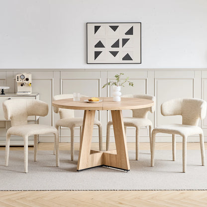 EGOONM Set di 2/4 sedie da pranzo moderne in tessuto di lino, sedie laterali imbottite con schienale curvo, per cucina e soggiorno