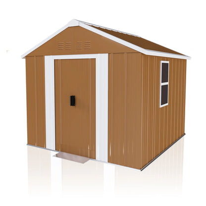 Casetta da giardino 1,8x1 m, capanno per attrezzi da esterno in metallo resistente alle intemperie con finestra, porta con serratura e sistema di ventilazione, senza pavimento, robusta casetta da giardino in acciaio per corti