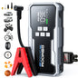 Avviatore di Emergenza per Auto con Compressore d'Aria Senza Fili, Gonfiatore Pneumatici, Booster Batteria con Power Bank e Torcia LED, Avviatore 12V per Tutti i Veicoli a Benzina o Diesel fino a 10.0L, Avviatore di Emergenza