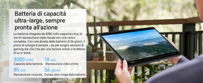 HONOR Pad X8a Tablet da 11", Display con Protezione degli Occhi a 90Hz, Batteria da 8300mAh, 4 Altoparlanti, Android 14, WiFi, Space Gray