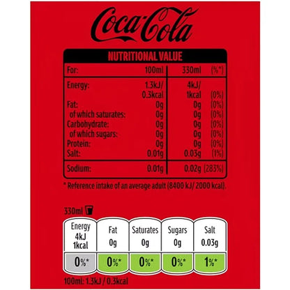COCA COLA IN LATTINE DA 24 PZ ZERO/SENZA CAFFEINA