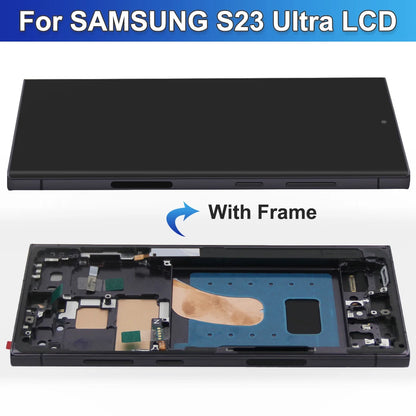 Per Samsung S23 Ultra 5G AMOLED Display LCD Touch Screen con cornice Digitizer Sostituzione compatibile con SM-S918B G918