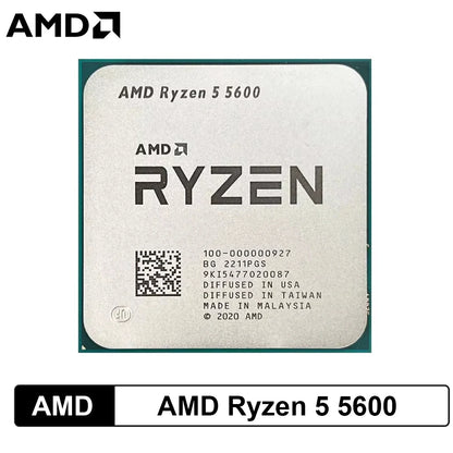 Processore Desktop AMD Ryzen 5 5600, 6C/12T, 4.4GHz, 32MB Cache, AM4, Senza Dissipatore Incluso