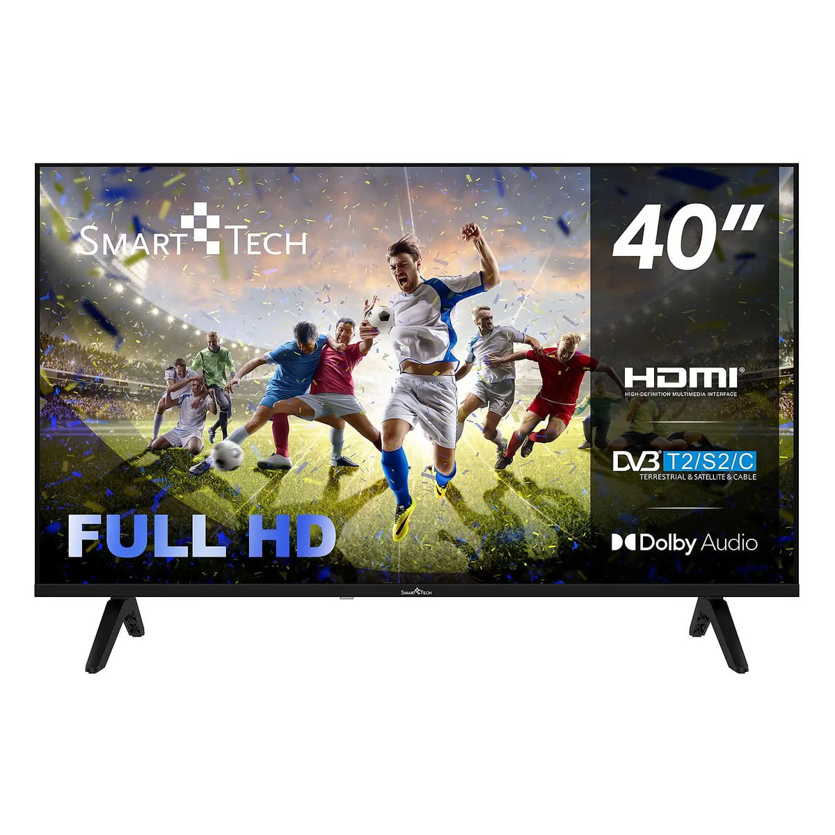 Smart Tech 40FH01K 40 Pollici Full HD Smart TV - Whale OS, HDR10, WiFi, Bluetooth, DVB-T2/S2/C, 3 HDMI, 2 USB, Dolby Digital Plus, VESA 200x200