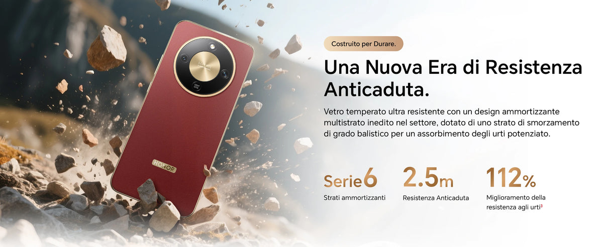 HONOR Magic8 Lite Smartphone 5G, Tripla Resistenza-IP69K, 7500 mAh, Fotocamera AI 108 MP con OIS, Display AMOLED da 6.79 Pollici Cellulari, AI Intelligente, Dual SIM, NFC