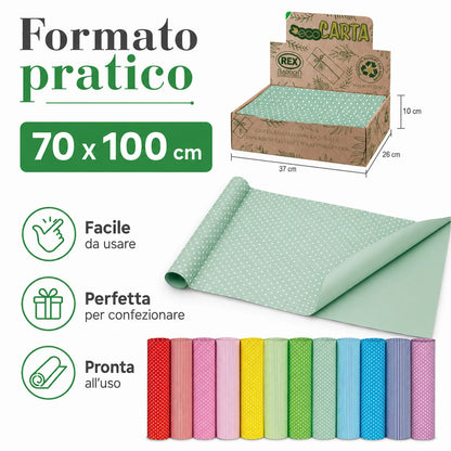 Confezione da 1 Carta Regalo Fantasy, 100 fogli 70 x 100 cm assortiti per confezioni regalo, feste, compleanni e ricorrenze